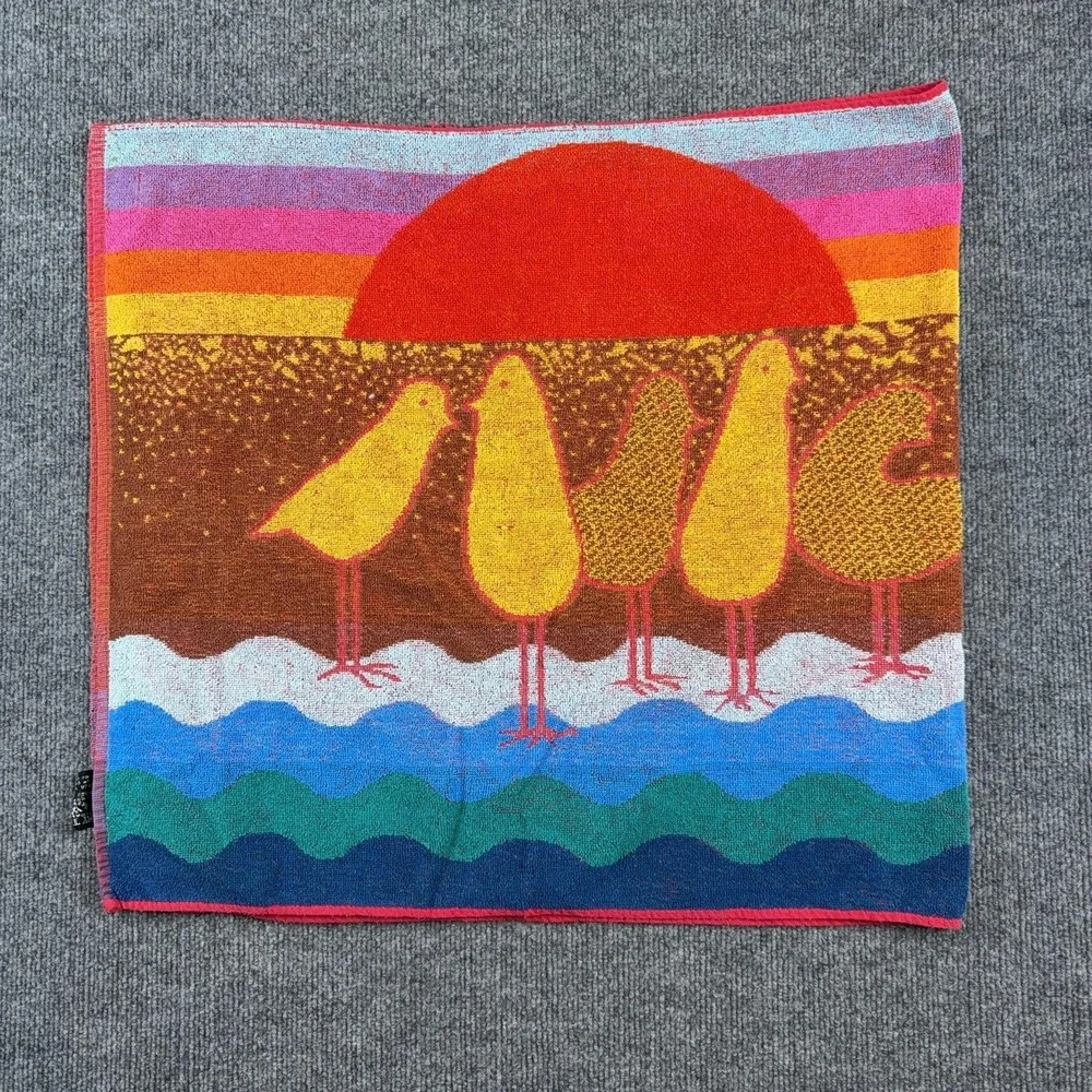 Terry Treasures Of California Hand Towel Beach Birds Sunset 20x30 Cotton Poland